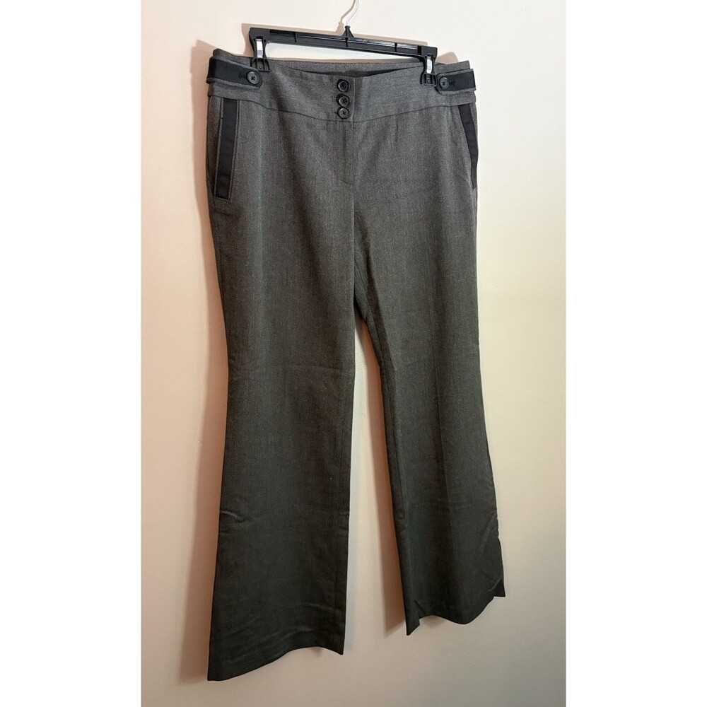 LOFT Marisa Fit Wide Leg Trouser Pants Gray Size 10 Work Office Preppy Corporate